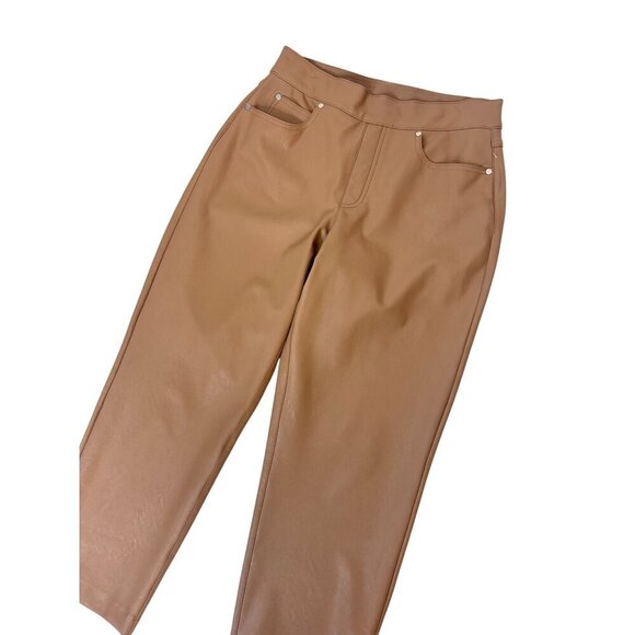 Spanx Leather-Like Straight Leg Pant size Medium Toffee - Picture 4 of 8